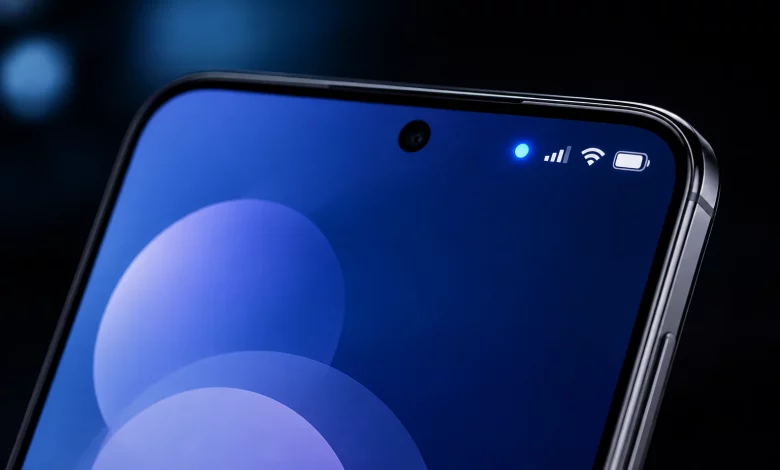 نشانگر آبی رنگ بالای صفحه گوشی سامسونگ در One UI 9 چیست و چه کاربردی دارد؟ 1 نشانگر آبی در One UI 9